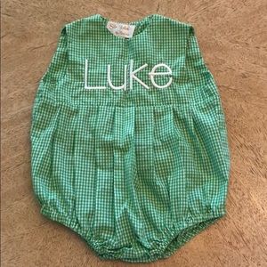 Sir John Bubble Green & White Gingham size 6 month